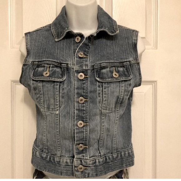 EXPRESS JEANS WOMANS BLUE DENIM VEST SIZE SMALL - Picture 1 of 9
